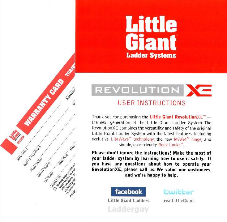 Little Giant Revolution Ladder User Instructions howtooperate owners